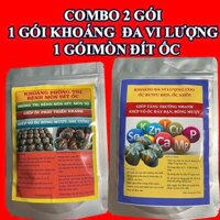 Combo 2 gói: 1 gói Đa Vi Lượng 500g và 1 gói Khoáng Mòn Đít 250g Cho ốc nhồi ốc bươu đen