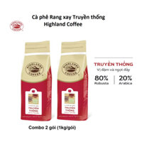 Combo 2 gói 1kg Cà phê bột Truyền thống Highlands Coffee.