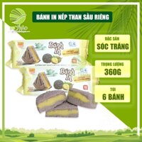 Combo 2 gói bánh in nếp than đậu xanh sầu riêng, bánh in tròn đặc sản Sóc Trăng hiệu Tân Huê Viên, hsd 30 ngày