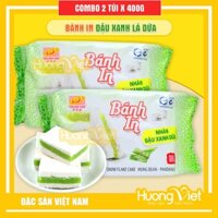 Combo 2 gói bánh in Tân Huê Viên đậu xanh lá dứa 400gr 10 cái, bánh in Sóc Trăng, đặc sản miền Tây, bánh kẹo tết