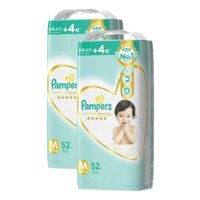 Combo 2 gói Bỉm tã dán Pampers Nhật size M 52 miếng (6-11kg, New)