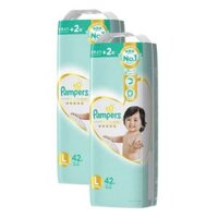 Combo 2 gói Bỉm tã dán Pampers Nhật size L 42 miếng (9-14kg, New)