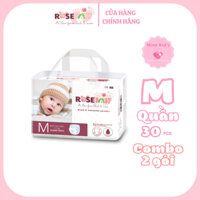 Combo 2 gói Bỉm Tã Quần Rose Baby Size M30 rosebaby (bé từ 6-11kg)