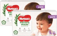 Combo 2 gói Bỉm tã quần Huggies Platinum Nature Made L size 44 miếng (9-14kg)