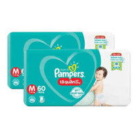 Combo 2 gói Bỉm tã quần Pampers giữ dáng size M 60 miếng (7-12kg)