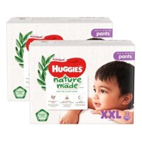 Combo 2 gói Bỉm tã quần Huggies Platinum Nature Made size XXL 26 miếng (trên 15kg)