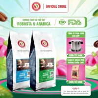COMBO 2 GÓI Cà phê hạt Arabica và Robusta nguyên chất Copen Coffee 200G/Gói- pha máy espresso, pha phin truyền thống