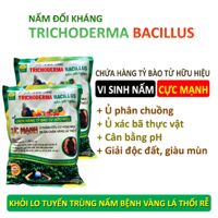Combo 2 gói Chế phẩm vi sinh Trichoderma TRIBAC 1kg. Ủ phân rác bã hữu cơ hoai mục không mùi hôi. Đối kháng nấm hại, khống chế thối rễ. HSD 2 năm