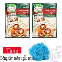 Combo 2 gói Hạt nêm Knorr Nấm Hương Organic bịch 800g Tặng 1 bông tắm màu ngẫu nhiên - chay mặn đều dùng được