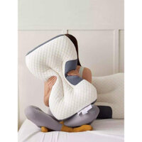 combo 2 gối massage công thái học hỗ trợ tư thế ngủ, bông gòn trắng tinh khiết kháng khuẩn