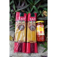 Combo 2 gói mì TAT 500GR + 1 sốt 220GR,Mỳ spaghetti - mỳ sợi nhập khẩu Ý làm mỳ trộn spaghetti
