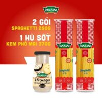 Combo 2 gói mì ý Panzani và 1 hũ Sốt Kem Phô Mai 4 Fromages 370G