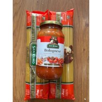 Combo 2 GÓI SANREMO 500GR + 1 Sốt Spageti SANREMO 500GR, mì ý nhập khẩu Châu Âu, hàng heathy