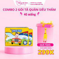 Combo 2 gói Tã bỉm quần em bé siêu khô thoáng, thấm hút cao Pep.up Extra Dry  - gói trung đủ size