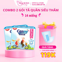 Combo 2 gói Tã bỉm quần người già chất lượng siêu thấm, kháng khuẩn Canny đủ size