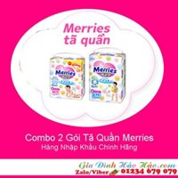 COMBO 2 GÓI TÃ QUẦN MERRIES  - SIZE M58/ L44/ XL38/ XXL26 - Hàng nhập khẩu chính hãng