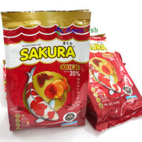Combo 2 gói thức ăn cho cá koi Sakura Gold 1kg giúp cá nhanh lớn, lên màu sắc đẹp, không đục nước