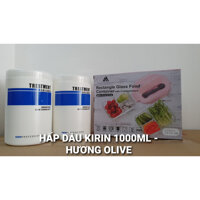 COMBO 2 HẤP DẦU KIRIN DƯỠNG TÓC PHỤC HỒI 1000ML TẶNG 1 HỘP THỦY TINH CAO CẤP 3 NGĂN - OLIVE