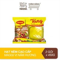 Combo 2 hạt nêm cao cấp Maggi vị nấm hương gói 450g tặng thố thủy tinh có nắp 1.8l