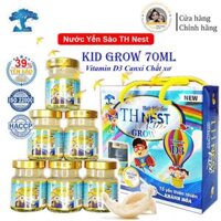 Combo 2 hộp (12 hũ) Yến sào TH Nest Kid GROW 39% yến khánh hòa Vitamin D3 Canxi Chất xơ 70ml