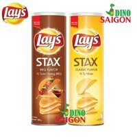 Combo 2 Hộp Bánh Snack Khoai Tây Lay's Stax Malaysia 160g Mix 2 Vị Sườn nướng BBQ và Tự nhiên