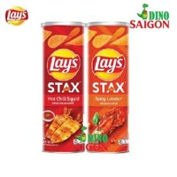 Combo 2 Hộp Bánh Snack Khoai Tây Lay's Stax Thái Lan 105g Vị Mực Sốt Cay và Tôm Hùm Nướng