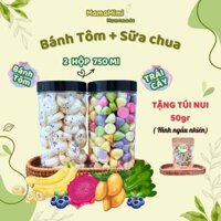 Combo 2 Hộp Bánh Sữa Chua, Bánh Tôm 750ml Cookies Giòn Xốp Snack Ăn Vặt Foods Mama Mimi