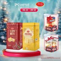 Combo 2 Hộp Bánh Tết, Kenju Kem Dẻo 248g, Merry Nhật 220g, Hộp Thiếc Cao - Bánh Kẹo Richy