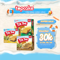 Combo 2 hộp bánh trứng TIK TOK 3 vị Sầu riêng, Bơ sữa & Cappuccino hộp 20 cái