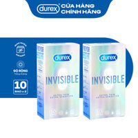 COMBO 2 HỘP BAO CAO SU DUREX INVISIBLE EXTRA THIN EXTRA SENSITIVE 10S 10 baohộp