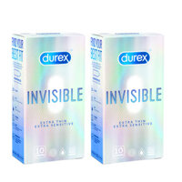COMBO 2 HỘP BAO CAO SU DUREX INVISIBLE EXTRA THIN EXTRA SENSITIVE 10S 10 baohộp