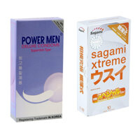Combo 2 Hộp Bao Cao Su Mỏng Trơn Power Men Superthin Type Hộp 12 Chiếc Và Bcs Sgami Xtreme Superthin Hộp 10 Chiếc - Hàng Chính Hãng - Che Tên Sản Phẩm