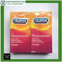 [COMBO 2 HỘP ] BAO CAO SU DUREX PLEASUREMAX GAI GÂN TĂNG KHOÁI CẢM, KÉO DÀI THỜI GIAN QUAN HỆ