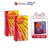 Combo 2 hộp Bao Cao Su LifeStyles Fantasy 12 bao tặng hộp Mixedberry 3 bao