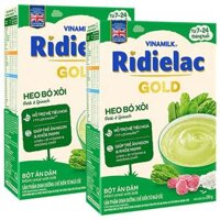 Combo 2 hộp Bột Ăn Dặm Ridielac Gold Heo Bó Xôi, hộp 200g