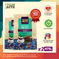 Combo 2 Hộp Bột Cacao Sữa Hoà Tan 3in1 Thơm Ngon Cacaomi (470g/Hộp)