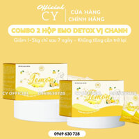 COMBO 2 HỘP BỘT DETOX GIẢM CÂN VỊ CHANH EMOSLIM/ giam can nhanh