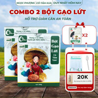 COMBO 2 Hộp Bột Gạo Lứt Cô Tấm Xưa Hỗ Trợ Giảm Cân, Lợi Sữa Tặng Kèm 2 Trà Gạo Lứt, Thìa, Thực Đơn