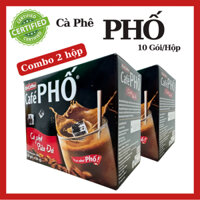 Combo 2 hộp Cafe Phố Cà Phê sữa đá hộp (10 gói/hộp)