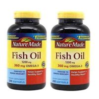 Combo 2 hộp Dầu cá Nature Made Fish Oil 1200mg 360mg Omega 3 (200 viên)