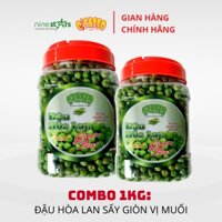 Combo 2 hộp Đậu Hà Lan (đậu hòa lan) Sấy Giòn Vị Muối OCasso (500g/hộp)