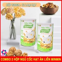 [COMBO 2 HỘP] Granola Ngũ Cốc Ăn Liền Nguyên Hạt MinMin Nhiều Dinh Dưỡng Chuẩn Organic Min Min - Chính Hãng