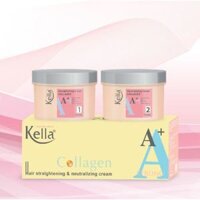 Combo 2 Hộp Kem Duỗi và Dập Phục Hồi Kella A+ Straight Cream Collagen 500ml