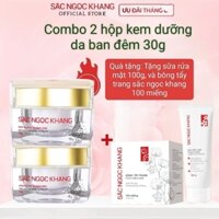 Combo 2 hộp kem dưỡng da ban đêm sắc ngọc ngang 30g, dưỡng da trắng sáng, ngừa nám tàn nhang