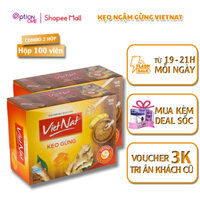 Combo 2 Hộp Kẹo Ngậm Hỗ Trợ Tiêu Hóa Giảm Cảm Cúm Vietnat Gừng - Hộp 100 Viên