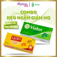 COMBO 2 HỘP Kẹo ngậm Viatux Extra Vietnat 30 viên - gừng Vietnat 30 viên giảm ho rát họng