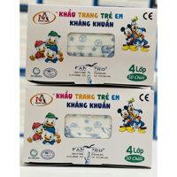 Combo 2 Hộp Khẩu trang trẻ em kháng khuẩn Famapro Hộp 50 cái -Xanh Đôrêmon