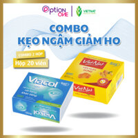 COMBO 2 HỘP KHÔNG ĐƯỜNG Kẹo ngậm Viacol Vietnat 20 viên - gừng Vietnat 20 viên giảm ho rát họng