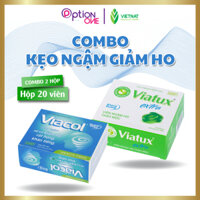 COMBO 2 HỘP KHÔNG ĐƯỜNG Kẹo ngậm Viacol Vietnat 20 viên - Viatux Extra Vietnat 20 viên giảm ho rát họng
