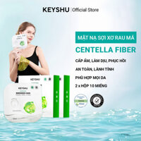 Combo 2 Hộp Mặt Nạ Sợi Xơ Rau Má Centella Fiber KEYSHU Dưỡng Ẩm, Làm Mềm Da, Hỗ Trợ Ngăn Ngừa Lão Hóa 10 Miếng